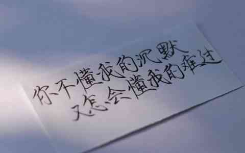 手写文字：你不懂我的沉默，又怎会懂我的难过？